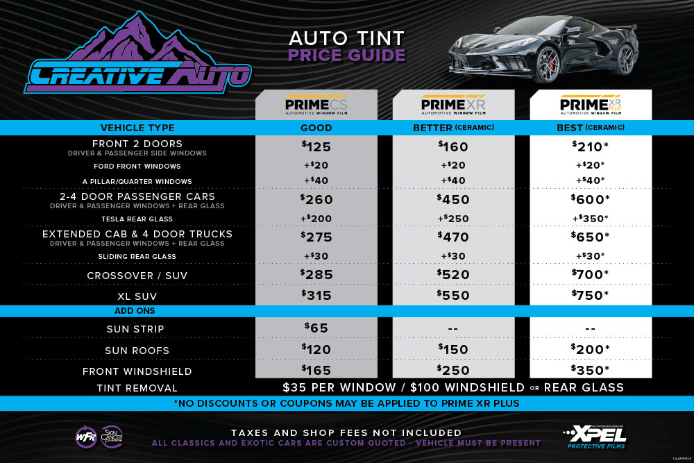 Tint Film Chart